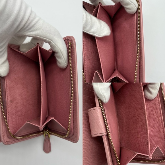 ❌SOLD❌Authentic Prada pink Saffiano leather compact wallet - Picture 12 of 16